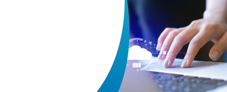 Businessperson scrolls on a laptop to watch Vision33’s Sage Intacct demo for SaaS subscription management